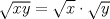 TEX: $\sqrt{xy}=\sqrt{x}\cdot\sqrt{y}$