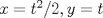 TEX: $x=t^2/2 , y=t$