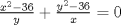 TEX: $\frac{x^2-36}{y}+\frac{y^2-36}{x}=0$