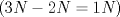 TEX: ($3N-2N=1N$)