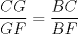 TEX: $\ \dfrac{CG}{GF}= \dfrac{BC}{BF} $