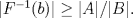 TEX: $|F^{-1}(b)| \geq |A|/|B|.$