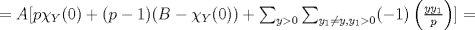 TEX: $= A[p \chi_{Y}(0) + (p-1)(B-\chi_{Y}(0)) + \sum_{y>0}\sum_{y_{1} \neq y , y_{1}>0} (-1)\left(\frac{yy_{1}}{p}\right)] = $