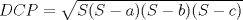 TEX: $DCP=\sqrt{S(S-a)(S-b)(S-c)}$