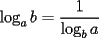 TEX: $\log_a{b}=\dfrac{1}{\log_b{a}}$