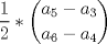 TEX: $$\dfrac{1}{2}*\dbinom{a_{5}-a_{3}}{a_{6}-a_{4}}$$