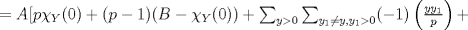 TEX: $= A[p \chi_{Y}(0) + (p-1)(B-\chi_{Y}(0)) + \sum_{y>0}\sum_{y_{1} \neq y, y_{1}>0} (-1)\left(\frac{yy_{1}}{p}\right)+$