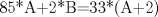 TEX: 85*A+2*B=33*(A+2)