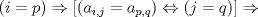 TEX: $$\left( i=p \right)\Rightarrow \left[ \left( a_{i,j}=a_{p,q} \right)\Leftrightarrow \left( j=q \right) \right]\Rightarrow $$