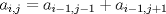 TEX: $a_{i,j}=a_{i-1, j-1}+a_{i-1,j+1}$