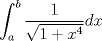 TEX: $$\int_a^b\frac{1}{\sqrt{1+x^4}}dx$$