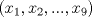 TEX: $\left( {x_1 ,x_2 ,...,x_9 } \right)$