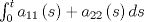 TEX: ${\int_0^t {{a_{11}}\left( s \right) + {a_{22}}\left( s \right)ds} }$