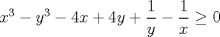 TEX: $x^3 - y^3 -4x +4y + \dfrac{1}{y} - \dfrac{1}{x} \geq 0$