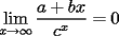 TEX: $\displaystyle{\lim_{x\rightarrow\infty}\frac{a+bx}{c^x}=0}$