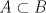 TEX: % MathType!Translator!2!1!LaTeX.tdl!LaTeX 2.09 and later!<br />% MathType!MTEF!2!1!+-<br />% feaagCart1ev2aaatCvAUfeBSjuyZL2yd9gzLbvyNv2CaerbuLwBLn<br />% hiov2DGi1BTfMBaeXatLxBI9gBaerbd9wDYLwzYbItLDharqqtubsr<br />% 4rNCHbGeaGqiVu0Je9sqqrpepC0xbbL8F4rqqrFfpeea0xe9Lq-Jc9<br />% vqaqpepm0xbba9pwe9Q8fs0-yqaqpepae9pg0FirpepeKkFr0xfr-x<br />% fr-xb9adbaqaaeGaciGaaiaabeqaamaabaabaaGcbaGaamyqaiabgk<br />% Oimlaadkeaaaa!397D!<br />\[A \subset B\]% MathType!End!2!1!