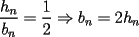 TEX: \noindent $\displaystyle \frac{h_n}{b_n} = \frac{1}{2}    \Rightarrow    b_n=2h_n$