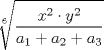 TEX: $\displaystyle\sqrt[6]{\frac{x^{2}\cdot y^{2}}{a_1+a_2+a_3}}$