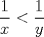 TEX: $\displaystyle \frac{1}{x} < \displaystyle \frac{1}{y}$