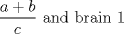 TEX: $\dfrac{a+b}{c}$ and brain 1