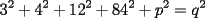 TEX: \[<br />3^2  + 4^2  + 12^2  + 84^2  + p^2  = q^2 <br />\]