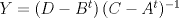 TEX: $Y=\left( D-B^{t}\right) (C-A^{t})^{-1}$