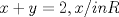 TEX: $x+y=2  , x/in{R}$ 