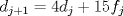 TEX: $d_{j+1}=4d_j+15f_j$