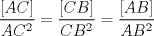 TEX: <br />\[<br />\frac{{\left[ {AC} \right]}}<br />{{AC^2 }} = \frac{{\left[ {CB} \right]}}<br />{{CB^2 }} = \frac{{\left[ {AB} \right]}}<br />{{AB^2 }}<br />\]