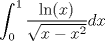 TEX: $$\int_{0}^{1}{\frac{\ln (x)}{\sqrt{x-x^{2}}}dx}$$