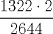 TEX: \[<br />\frac{{1322 \cdot 2}}<br />{{2644}}<br />\]<br />