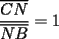 TEX: \[<br />\frac{{\overline {CN} }}<br />{{\overline {NB} }} = 1<br />\]