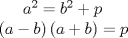 TEX: $a^{2}=b^{2}+p \\ <br />\left( a-b \right)\left( a+b \right)=p$