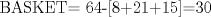 TEX: BASKET= 64-[8+21+15]=30