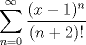 TEX: $\displaystyle \sum_{n=0}^{\infty} \dfrac{(x-1)^n}{(n+2)!}$