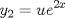 TEX: % MathType!MTEF!2!1!+-<br />% feaafiart1ev1aaatCvAUfeBSjuyZL2yd9gzLbvyNv2CaerbuLwBLn<br />% hiov2DGi1BTfMBaeXatLxBI9gBaerbd9wDYLwzYbItLDharqqtubsr<br />% 4rNCHbGeaGqiVu0Je9sqqrpepC0xbbL8F4rqqrFfpeea0xe9Lq-Jc9<br />% vqaqpepm0xbba9pwe9Q8fs0-yqaqpepae9pg0FirpepeKkFr0xfr-x<br />% fr-xb9adbaqaaeGaciGaaiaabeqaamaabaabaaGcbaGaamyEamaaBa<br />% aaleaacaaIYaaabeaakiabg2da9iaadwhacaWGLbWaaWbaaSqabeaa<br />% caaIYaGaamiEaaaaaaa!3CAD!<br />$$<br />y_2  = ue^{2x} <br />$$<br />