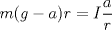 TEX: $m(g-a)r= I\dfrac{a}{r}$