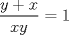 TEX: $\displaystyle\frac{y+x}{xy}=1$