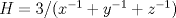 TEX: $H=3/(x^{-1}+y^{-1}+z^{-1})$