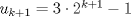 TEX: $u_{k+1}=3\cdot 2^{k+1}-1$