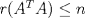 TEX: $r(A^TA) \le n$