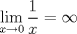 TEX: $\displaystyle\lim_{x \rightarrow 0}\dfrac{1}{x}=\infty$