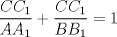 TEX: $\dfrac{CC_1}{AA_1}+\dfrac{CC_1}{BB_1}=1$