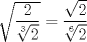 TEX: $\sqrt{\dfrac{2}{\sqrt[3]{2}}}=\dfrac{\sqrt{2}}{\sqrt[6]{2}}$