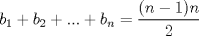 TEX: $b_1+b_2+...+b_n=\dfrac {(n-1)n}{2}$