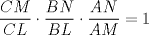 TEX: $\dfrac{CM}{CL}\cdot \dfrac{BN}{BL}\cdot  \dfrac{AN}{AM}=1$