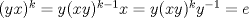 TEX: $(yx)^k = y (xy)^{k-1} x = y (xy)^k y^{-1} = e$