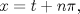 TEX: $x=t+n\pi,$