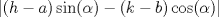 TEX: $|(h-a)\sin(\alpha)-(k-b)\cos(\alpha)|$