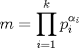 TEX: $m=\displaystyle \prod_{i=1}^k p_i^{\alpha_i}$